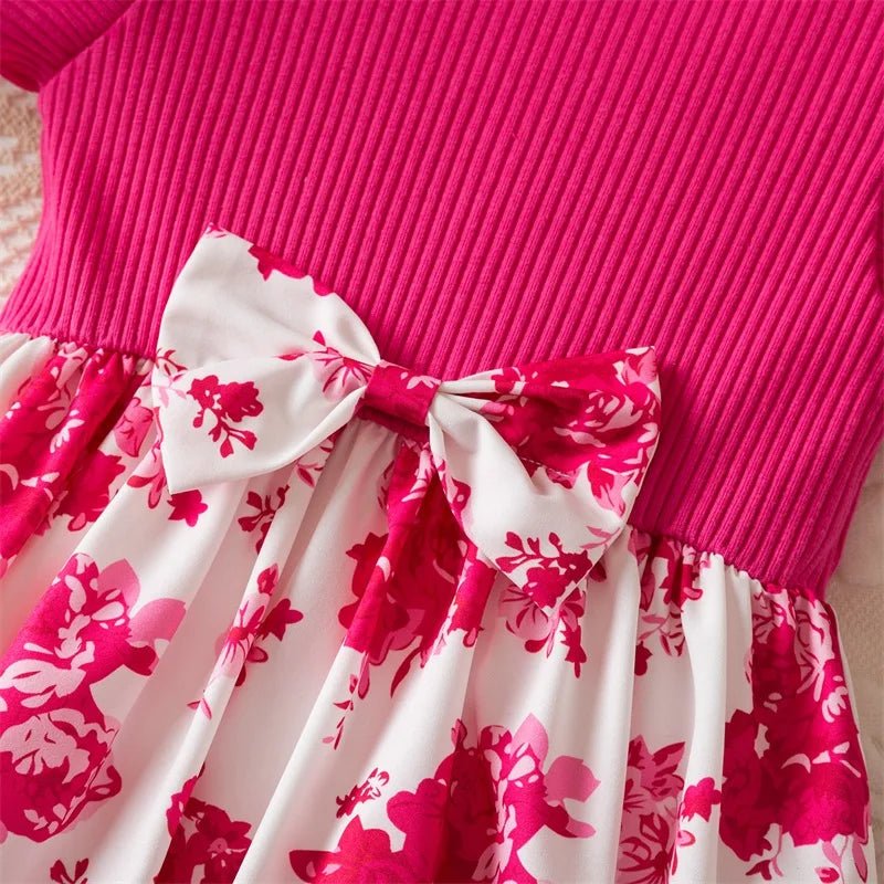 0 - 3 Years Baby Girl Clothes Summer Sleeveless Printed Dress Newborn Girl 1st Birthday Dress Ruffled Patchwork Dress and Headband - PratSN