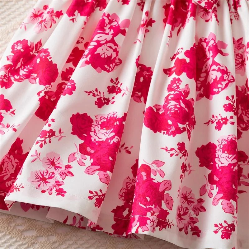 0 - 3 Years Baby Girl Clothes Summer Sleeveless Printed Dress Newborn Girl 1st Birthday Dress Ruffled Patchwork Dress and Headband - PratSN