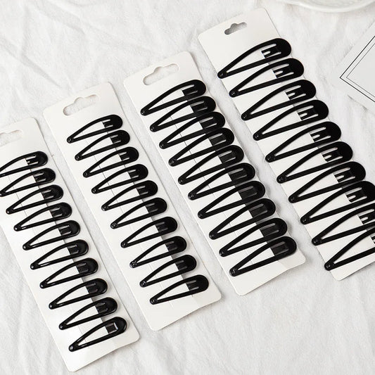 10/20/set Women Black Waterdrop Shape Basic Alloy Hair Clips BB hairpins Barrettes Fashion Hair Accessories Wholesale заколки - PratSN