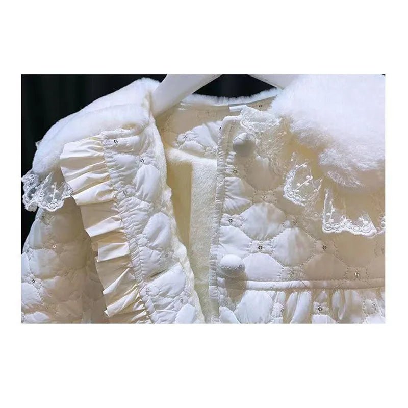 2023 New Cartoon Jackets Winter Girls Cute Thicken Warm Outerwear Baby Plus Velvet Coats Children Cotton Overcoat For 2 - 6 Years - PratSN