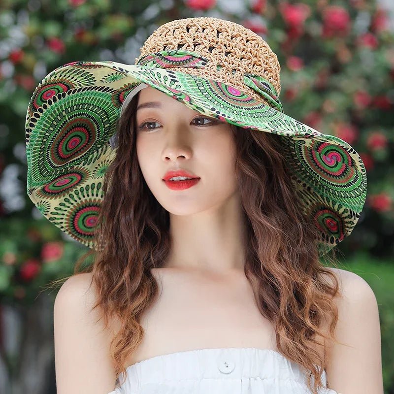 2023 NEW Women's Summer Bucket Folding fashion Straw Hat Panamas UV Protection Sun Visor Seaside Beach Hat Tide Summer Hats - PratSN