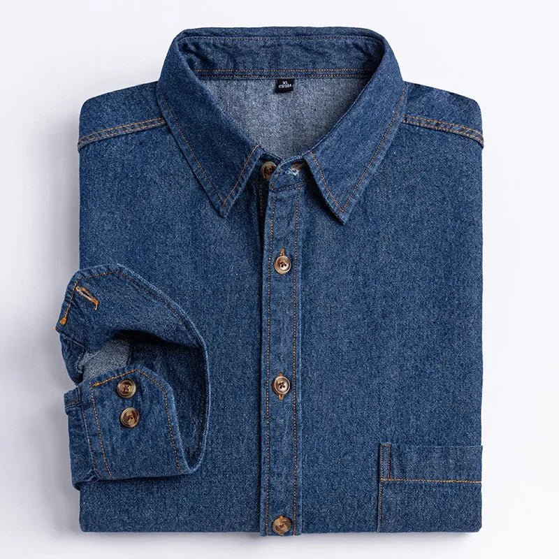 2023 Spring and Autumn Enzyme Washed Men's Long Sleeve Denim Shirt Pure Cotton Casual Fashion Outerwear Versatile Men's Clothing - PratSN
