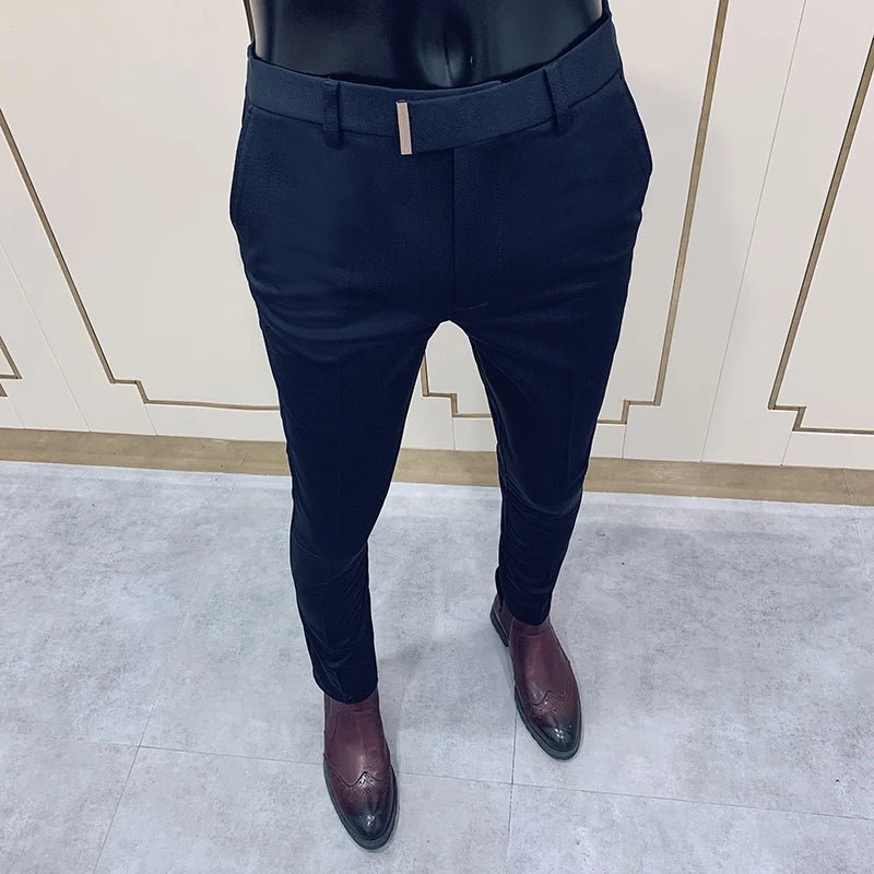 2023 Spring and Summer New Men's Casual Business Dress Pants Fashion Social Solid Wedding Party Suit Pants Slim Fit Suit Pants - PratSN