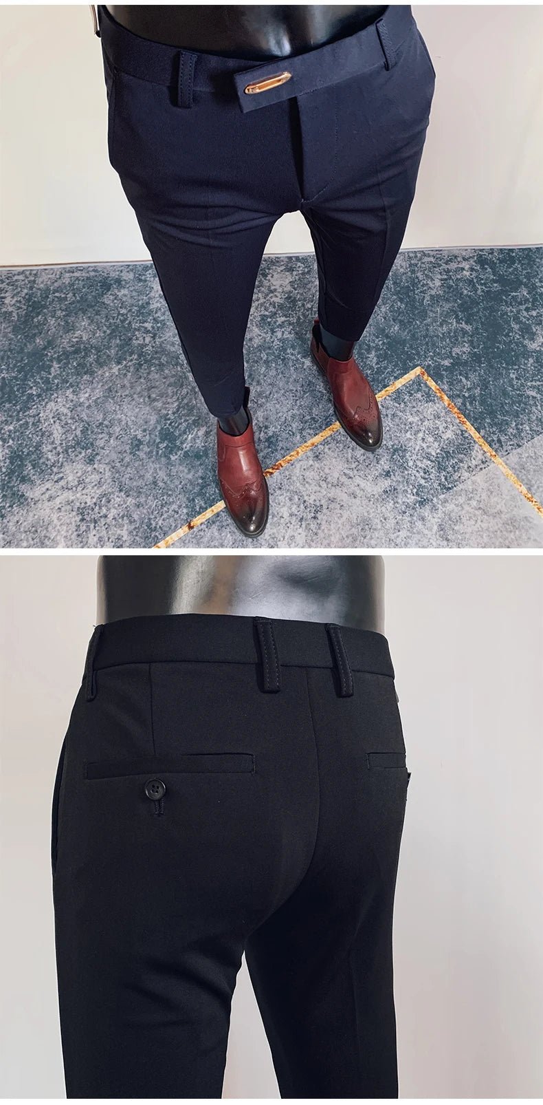 2023 Spring and Summer New Men's Casual Business Dress Pants Fashion Social Solid Wedding Party Suit Pants Slim Fit Suit Pants - PratSN