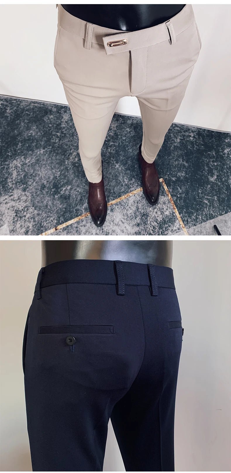 2023 Spring and Summer New Men's Casual Business Dress Pants Fashion Social Solid Wedding Party Suit Pants Slim Fit Suit Pants - PratSN