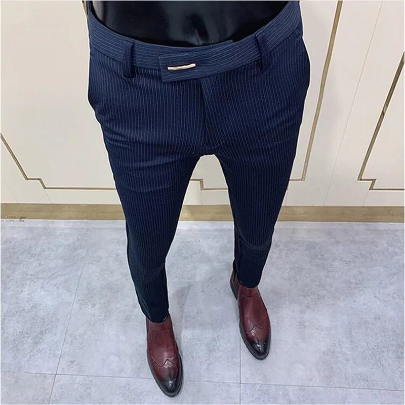 2023 Spring and Summer New Men's Casual Business Dress Pants Fashion Social Solid Wedding Party Suit Pants Slim Fit Suit Pants - PratSN