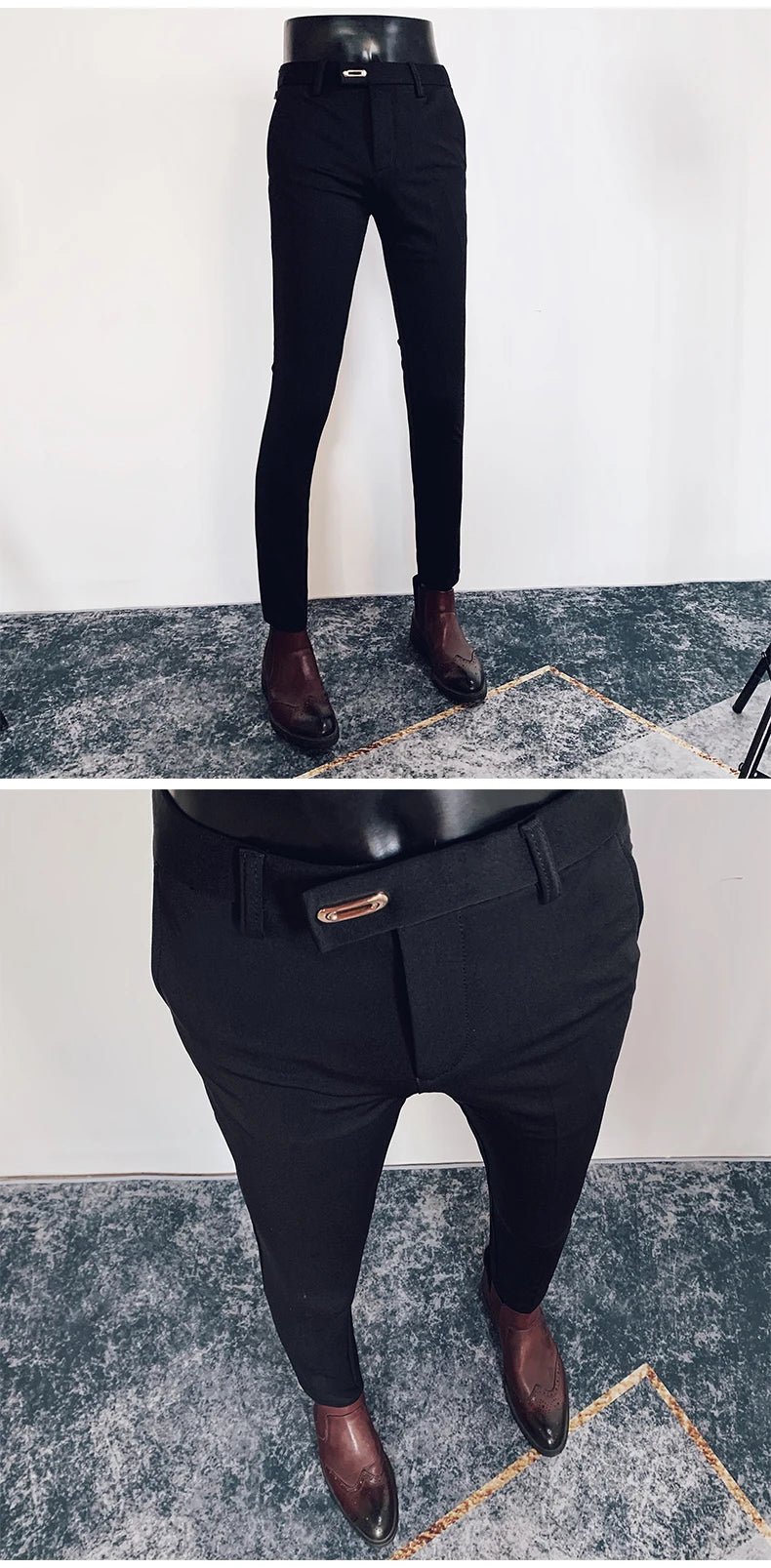 2023 Spring and Summer New Men's Casual Business Dress Pants Fashion Social Solid Wedding Party Suit Pants Slim Fit Suit Pants - PratSN