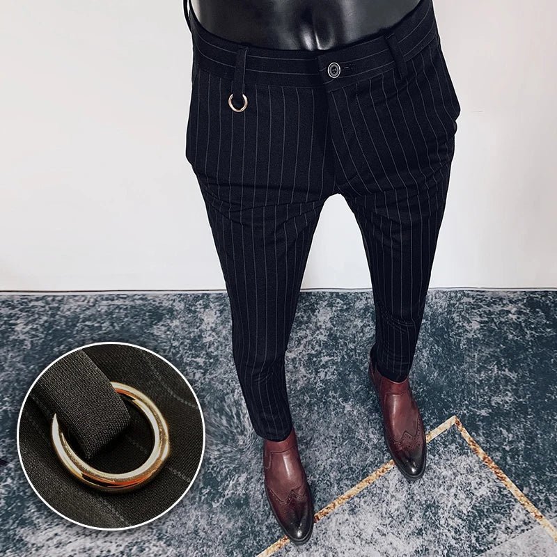 2023 Spring and Summer New Men's Casual Business Dress Pants Fashion Social Solid Wedding Party Suit Pants Slim Fit Suit Pants - PratSN