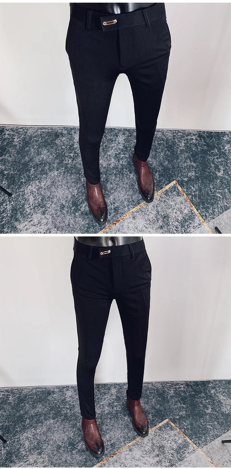 2023 Spring and Summer New Men's Casual Business Dress Pants Fashion Social Solid Wedding Party Suit Pants Slim Fit Suit Pants - PratSN