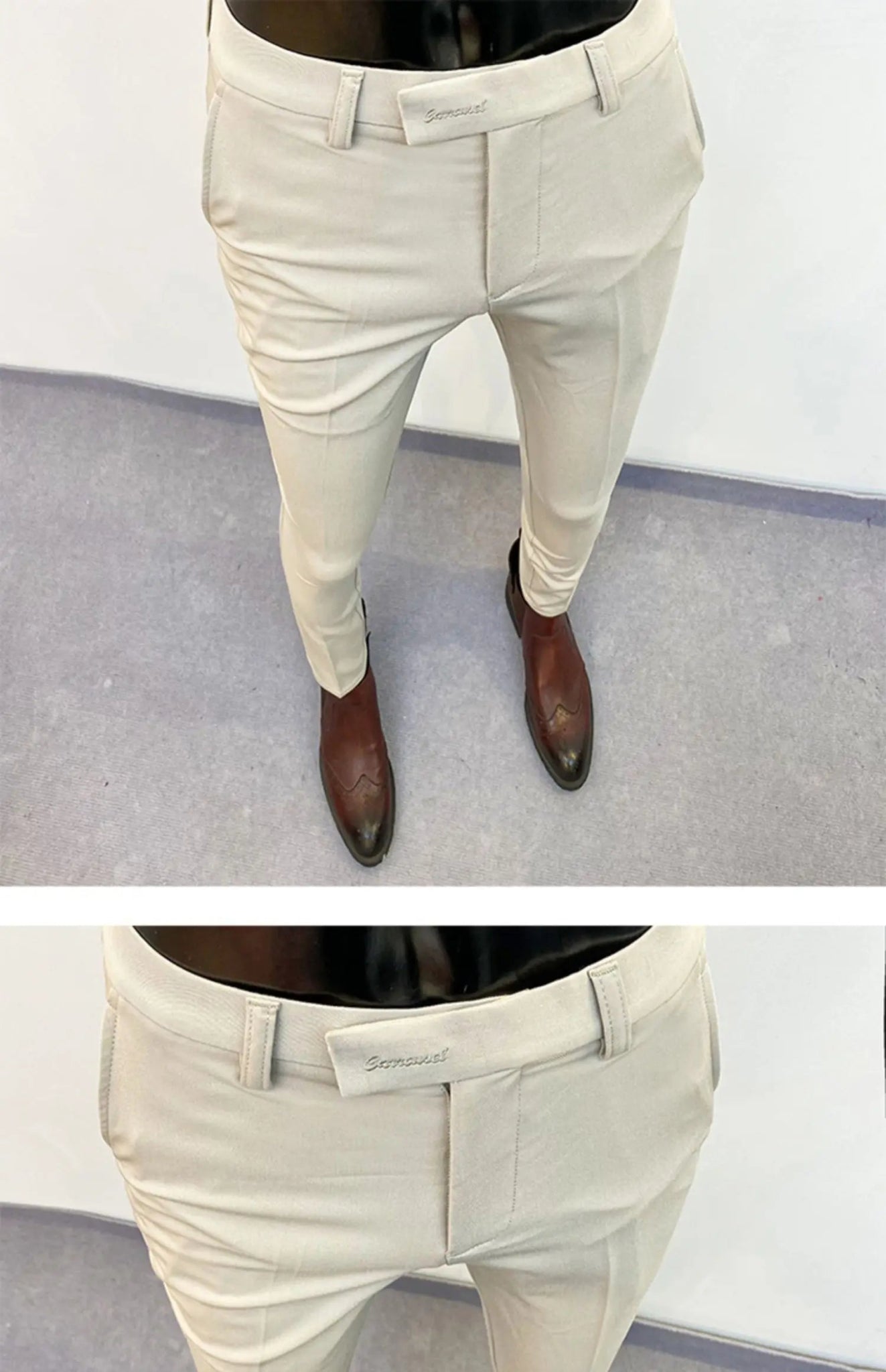 2023 Spring and Summer New Men's Casual Business Dress Pants Fashion Social Solid Wedding Party Suit Pants Slim Fit Suit Pants - PratSN