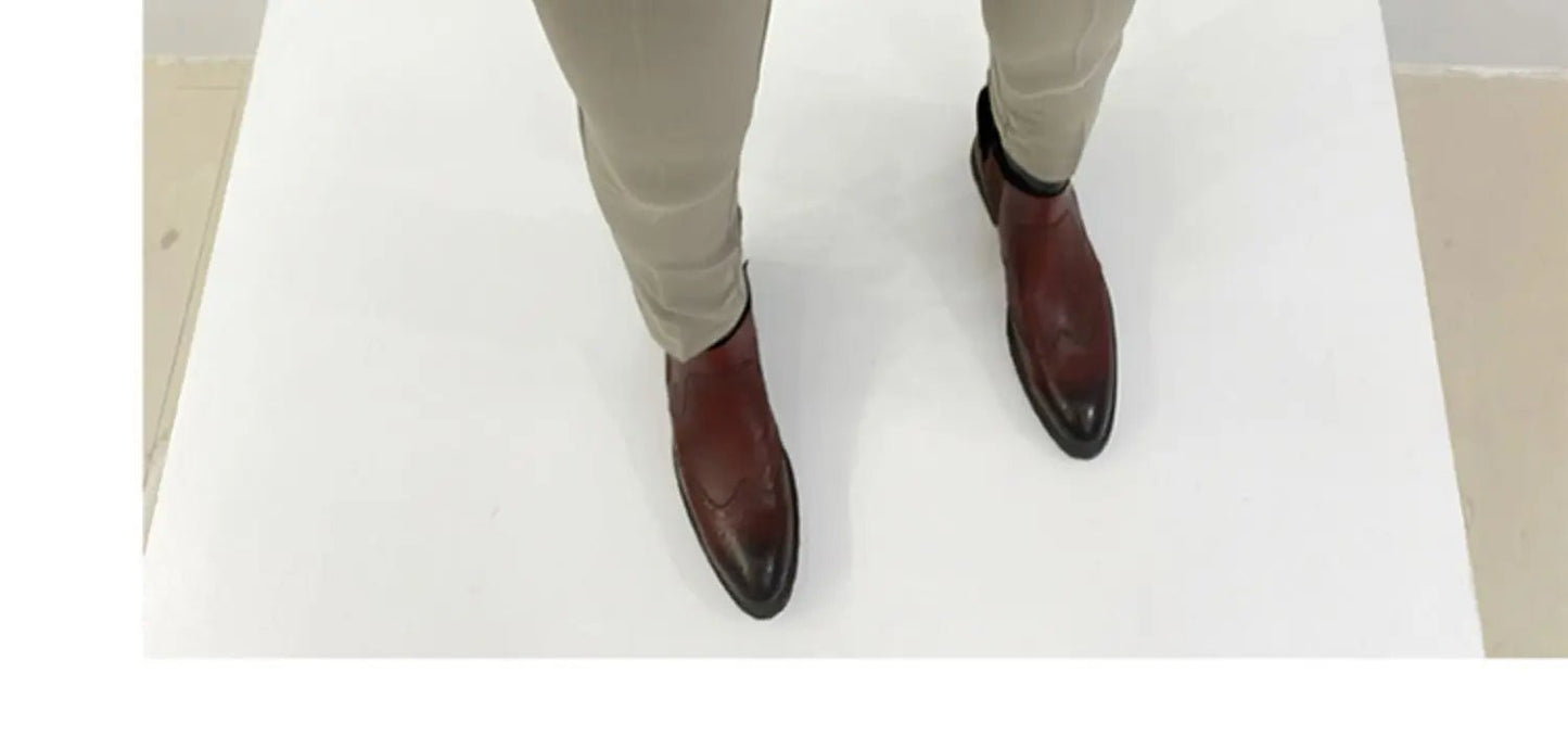 2023 Spring and Summer New Men's Casual Business Dress Pants Fashion Social Solid Wedding Party Suit Pants Slim Fit Suit Pants - PratSN
