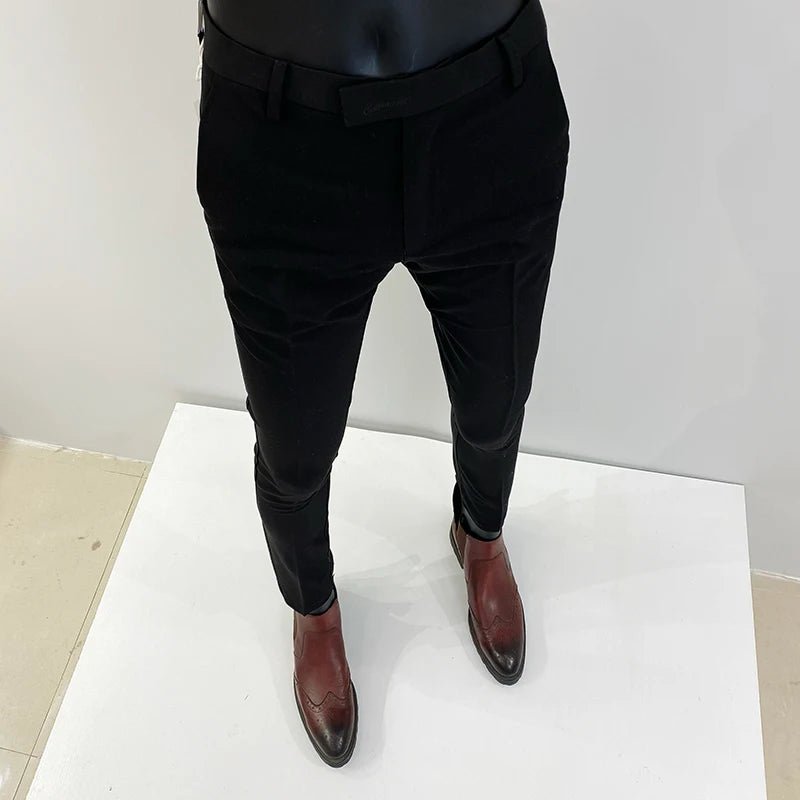 2023 Spring and Summer New Men's Casual Business Dress Pants Fashion Social Solid Wedding Party Suit Pants Slim Fit Suit Pants - PratSN