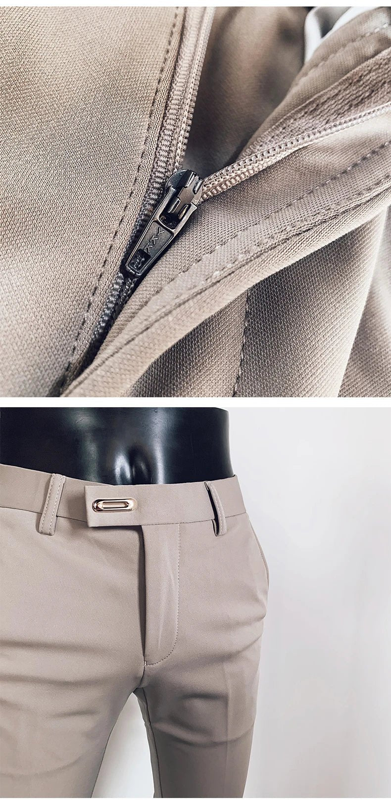 2023 Spring and Summer New Men's Casual Business Dress Pants Fashion Social Solid Wedding Party Suit Pants Slim Fit Suit Pants - PratSN