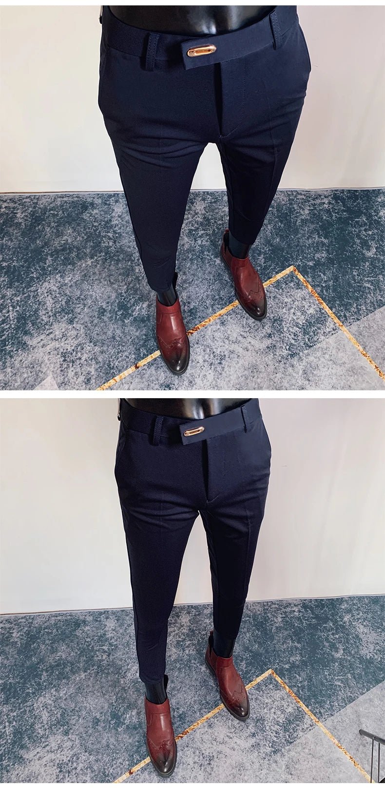 2023 Spring and Summer New Men's Casual Business Dress Pants Fashion Social Solid Wedding Party Suit Pants Slim Fit Suit Pants - PratSN