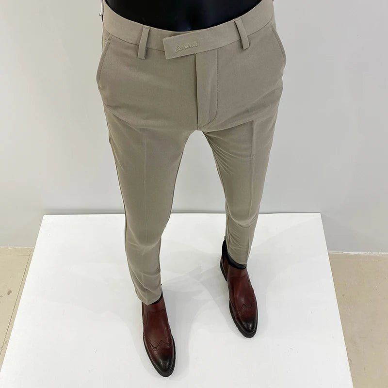 2023 Spring and Summer New Men's Casual Business Dress Pants Fashion Social Solid Wedding Party Suit Pants Slim Fit Suit Pants - PratSN