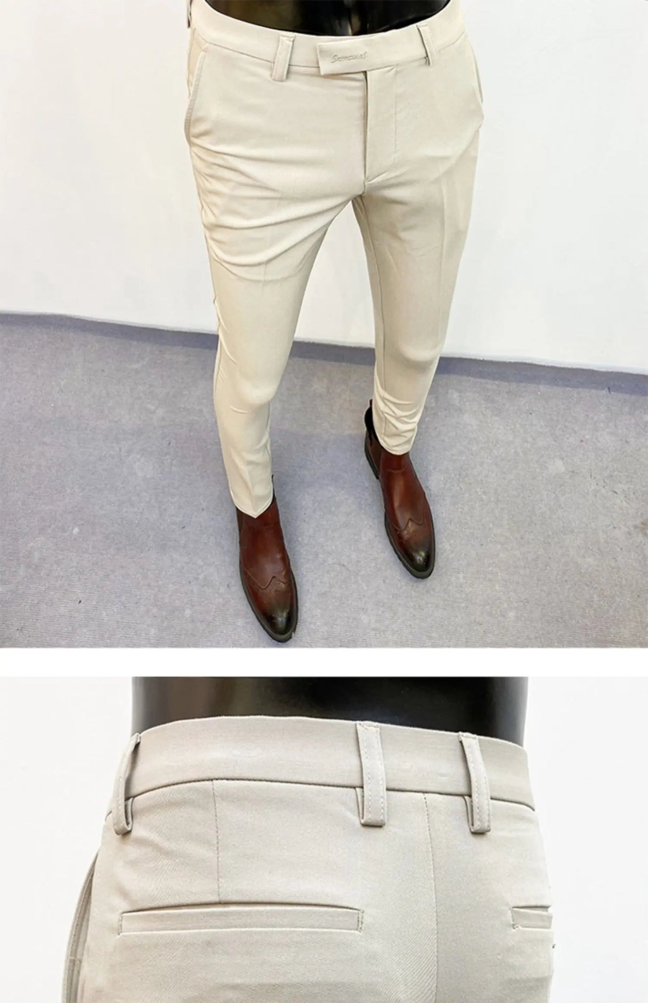 2023 Spring and Summer New Men's Casual Business Dress Pants Fashion Social Solid Wedding Party Suit Pants Slim Fit Suit Pants - PratSN