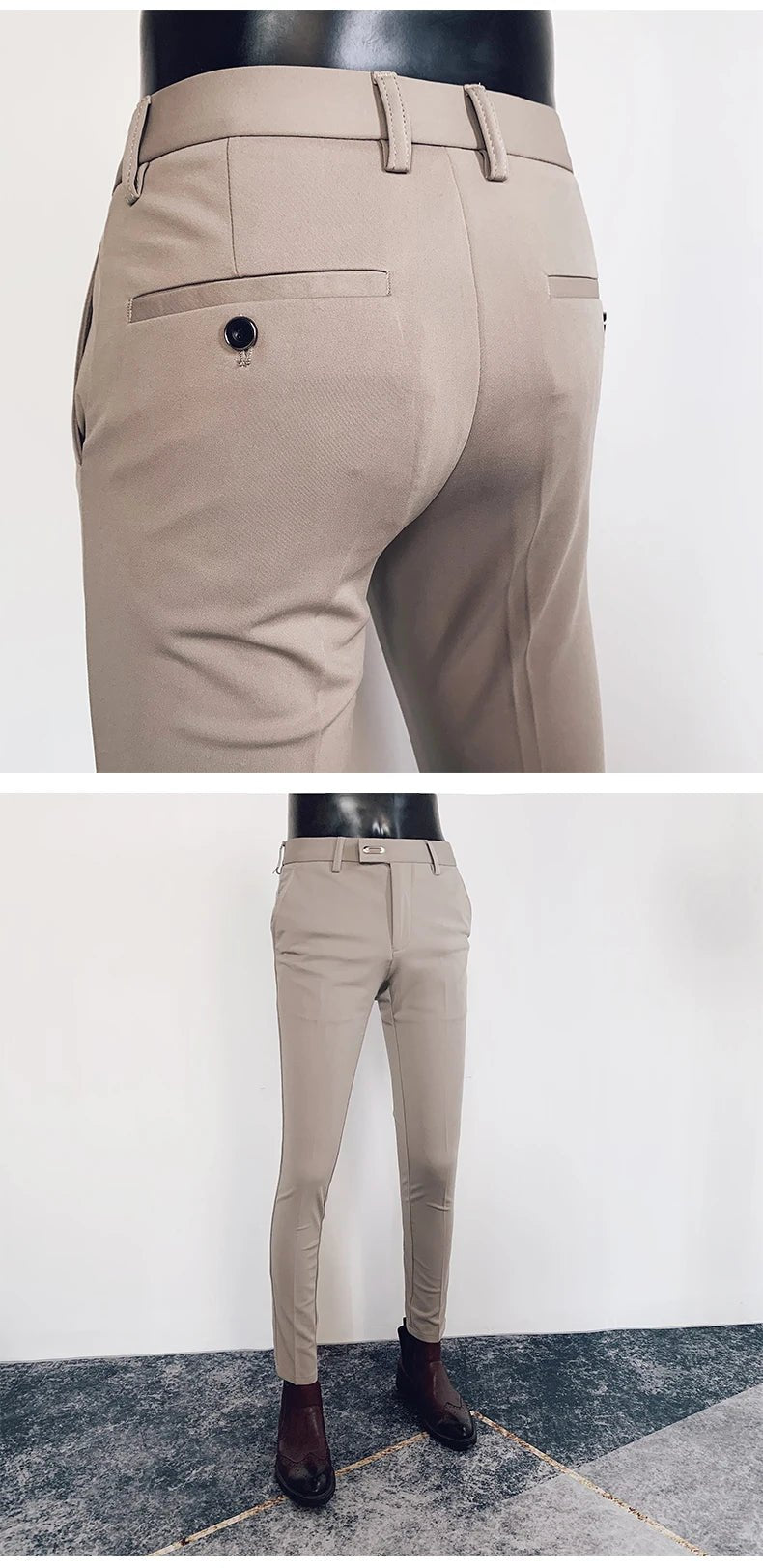 2023 Spring and Summer New Men's Casual Business Dress Pants Fashion Social Solid Wedding Party Suit Pants Slim Fit Suit Pants - PratSN