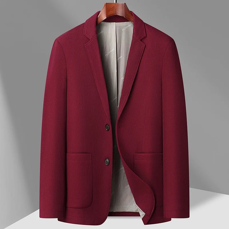 2024 Exquisite Fabric Fashion Handsome Coat Autumn Winter Young White Collar Dad Small Suit for Men Business Casual Slim Suit - PratSN