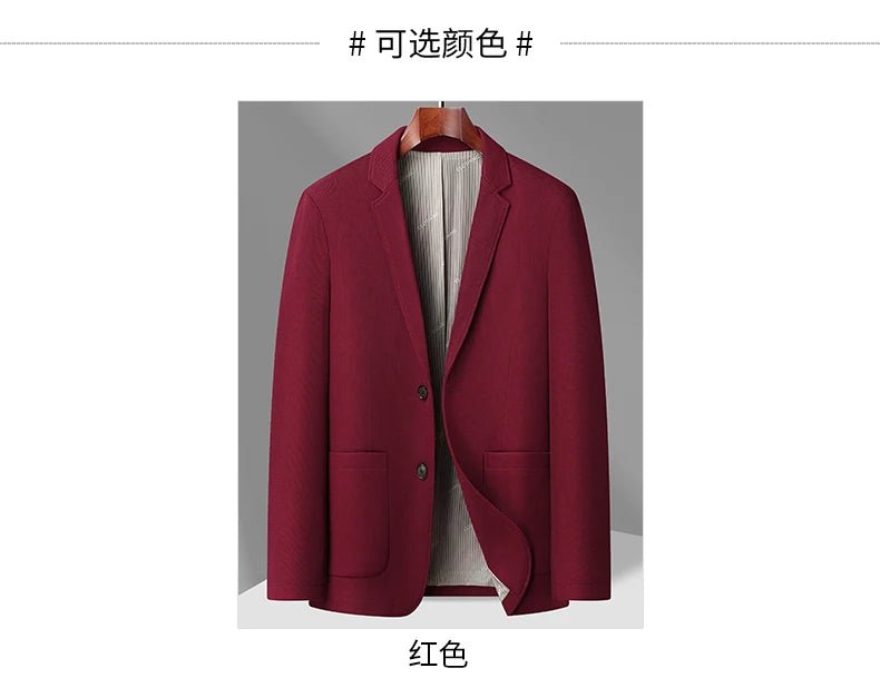 2024 Exquisite Fabric Fashion Handsome Coat Autumn Winter Young White Collar Dad Small Suit for Men Business Casual Slim Suit - PratSN