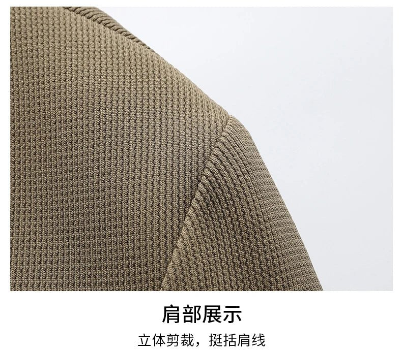 2024 Exquisite Fabric Fashion Handsome Coat Autumn Winter Young White Collar Dad Small Suit for Men Business Casual Slim Suit - PratSN