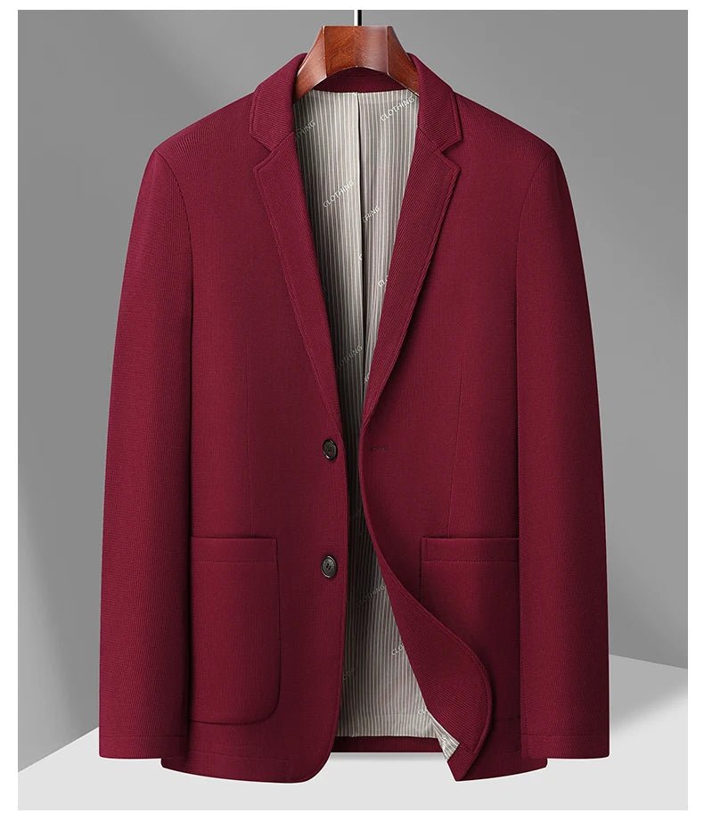 2024 Exquisite Fabric Fashion Handsome Coat Autumn Winter Young White Collar Dad Small Suit for Men Business Casual Slim Suit - PratSN