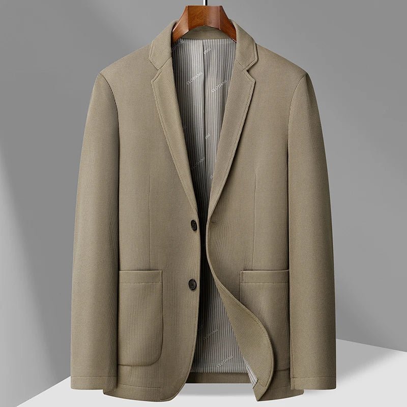 2024 Exquisite Fabric Fashion Handsome Coat Autumn Winter Young White Collar Dad Small Suit for Men Business Casual Slim Suit - PratSN