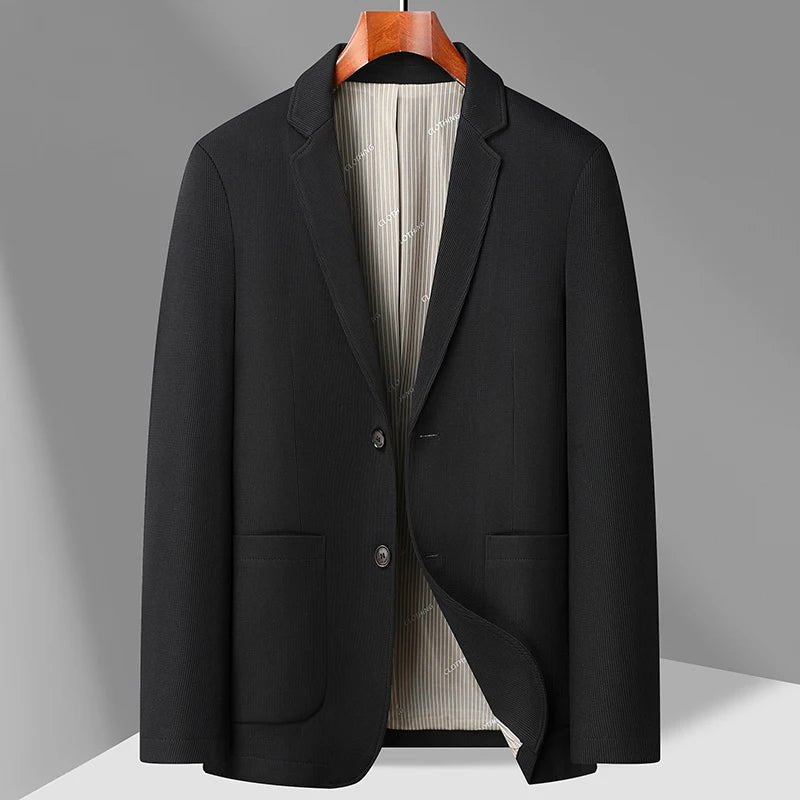 2024 Exquisite Fabric Fashion Handsome Coat Autumn Winter Young White Collar Dad Small Suit for Men Business Casual Slim Suit - PratSN