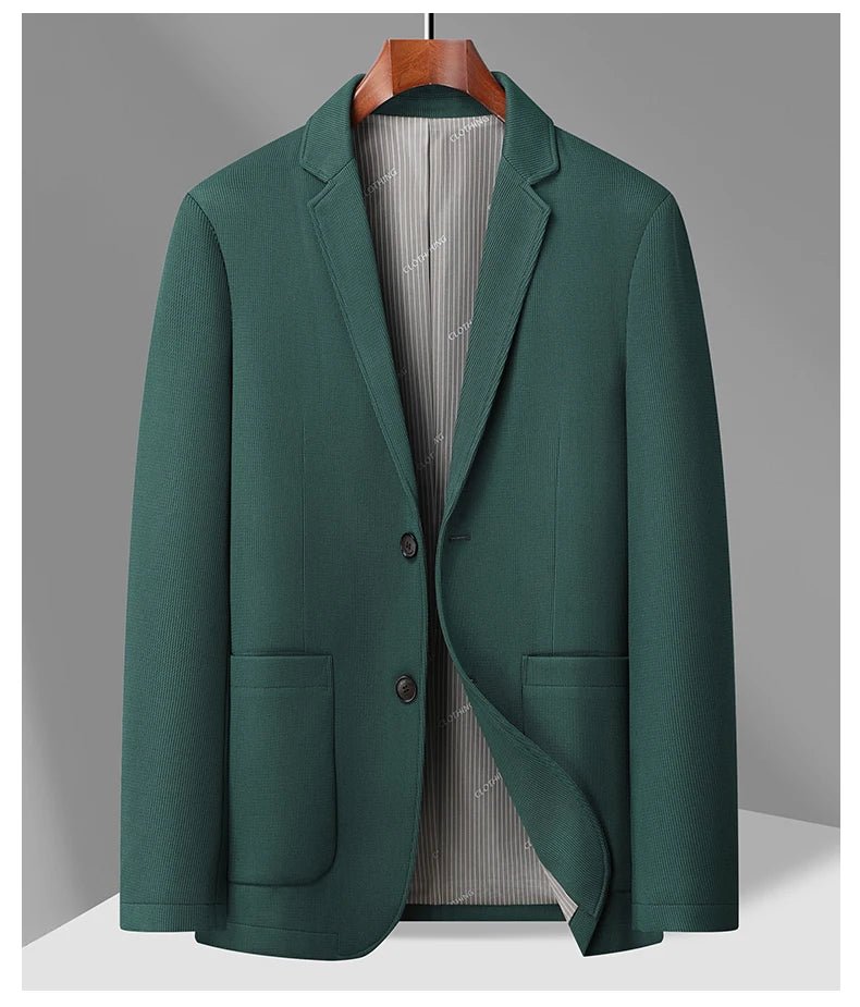 2024 Exquisite Fabric Fashion Handsome Coat Autumn Winter Young White Collar Dad Small Suit for Men Business Casual Slim Suit - PratSN