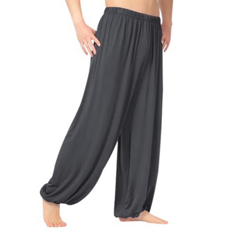 2024 Modal Men Pants Casual Harem Pants Solid Long Pants Belly Dance Pants Boho Wide Trousers Baggy Trousers Joggers Sweatpants - PratSN