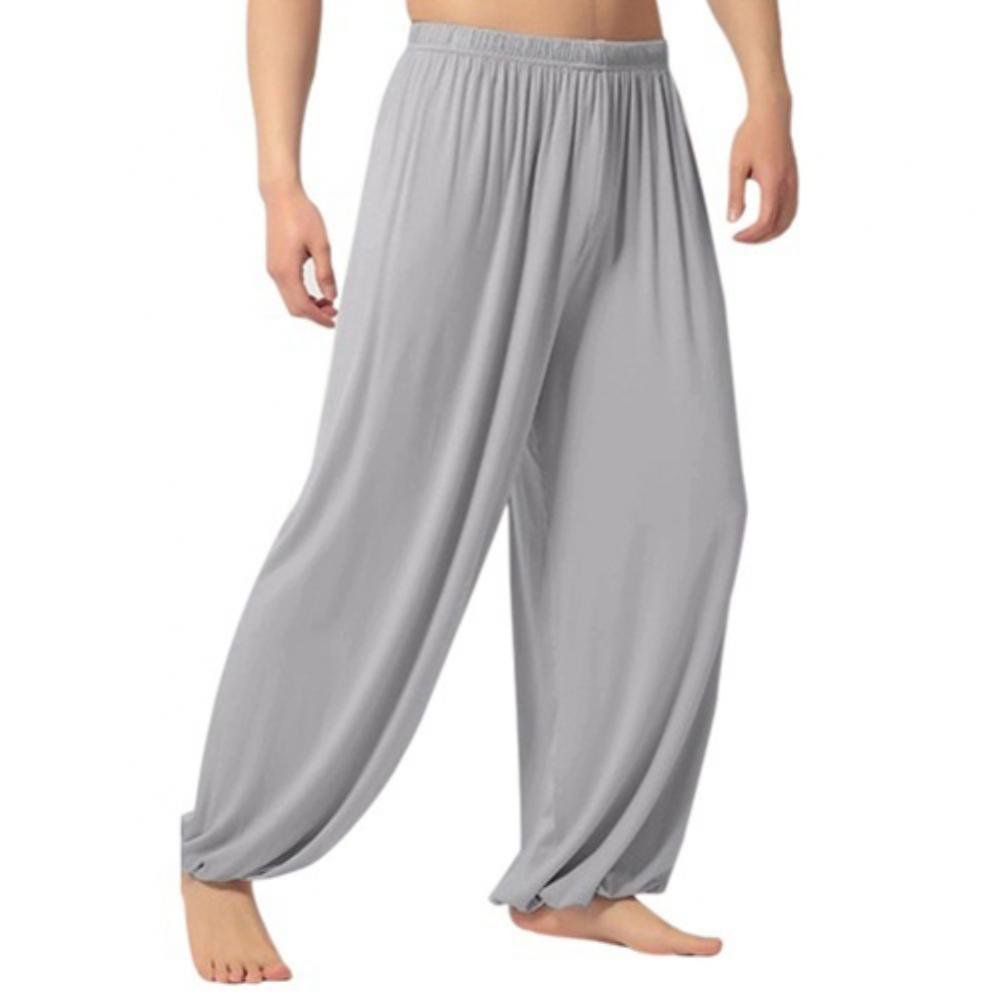 2024 Modal Men Pants Casual Harem Pants Solid Long Pants Belly Dance Pants Boho Wide Trousers Baggy Trousers Joggers Sweatpants - PratSN