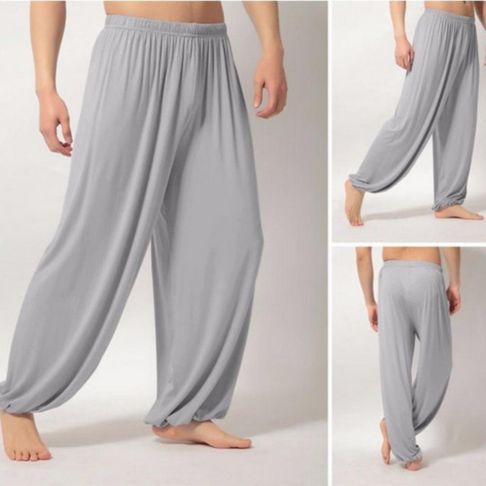 2024 Modal Men Pants Casual Harem Pants Solid Long Pants Belly Dance Pants Boho Wide Trousers Baggy Trousers Joggers Sweatpants - PratSN