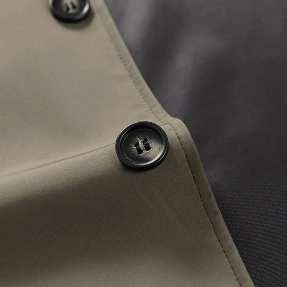 2024 Spring Autumn New Long Cotton Coat New Wool Blend Pure Color Casual Business Fashion Men's Clothing Slim Windbreaker Jacket - PratSN