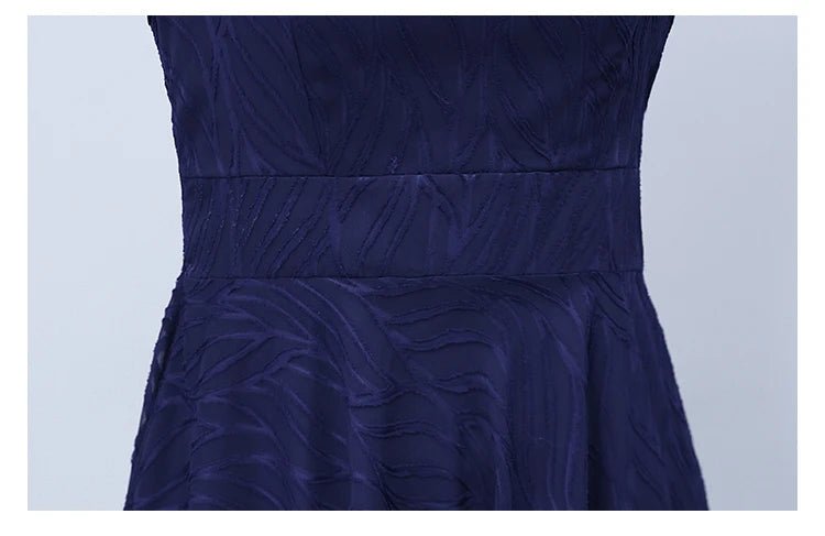 2025 Blue Chiffon Short Sleeve V - Neck Midi Dress Summer Vintage Elegant Chic Prom Dress - PratSN