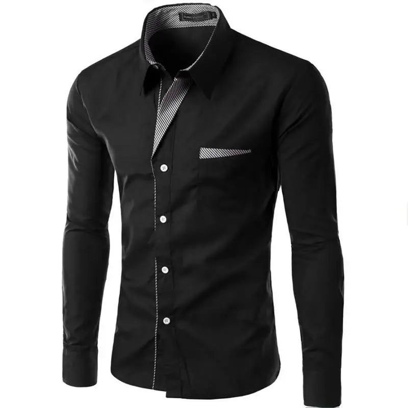 2025 Long Sleeve Shirt Men Slim fit Design Formal Casual Brand Male Dress Shirt Size M - 4XL - PratSN