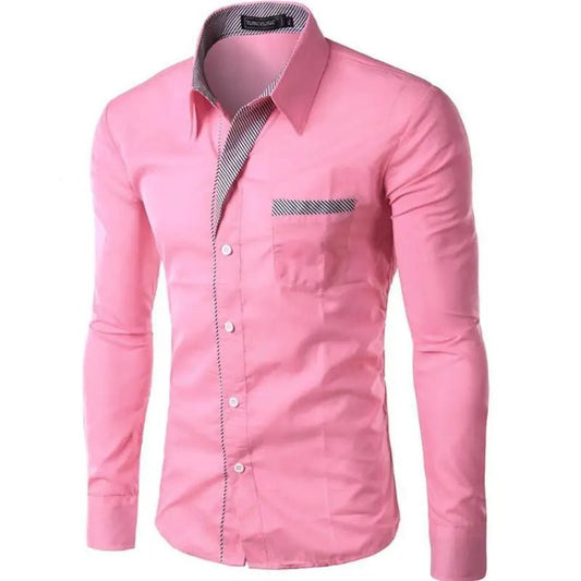 2025 Long Sleeve Shirt Men Slim fit Design Formal Casual Brand Male Dress Shirt Size M - 4XL - PratSN
