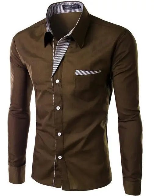 2025 Long Sleeve Shirt Men Slim fit Design Formal Casual Brand Male Dress Shirt Size M - 4XL - PratSN