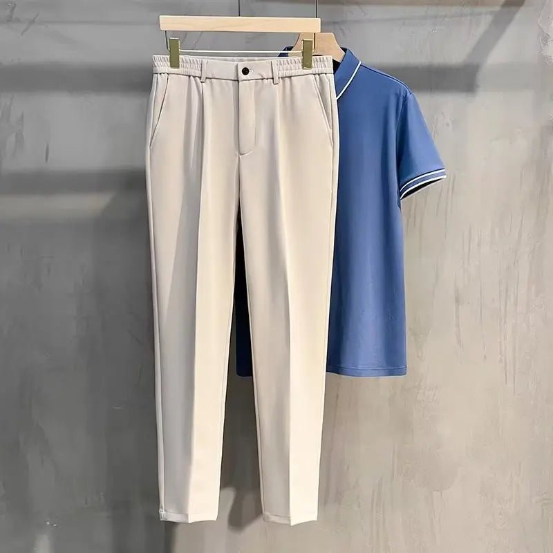 2025 Men's Straight - Leg Suit Pants Spring Trousers Simple Slim Non - ironing Dress Pants for Men - PratSN