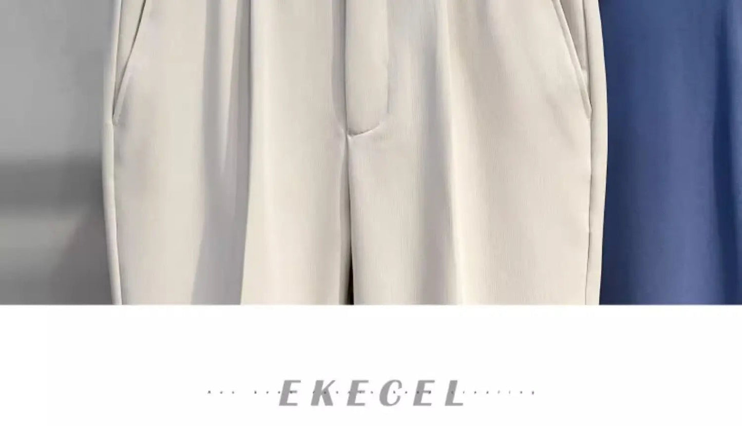 2025 Men's Straight - Leg Suit Pants Spring Trousers Simple Slim Non - ironing Dress Pants for Men - PratSN