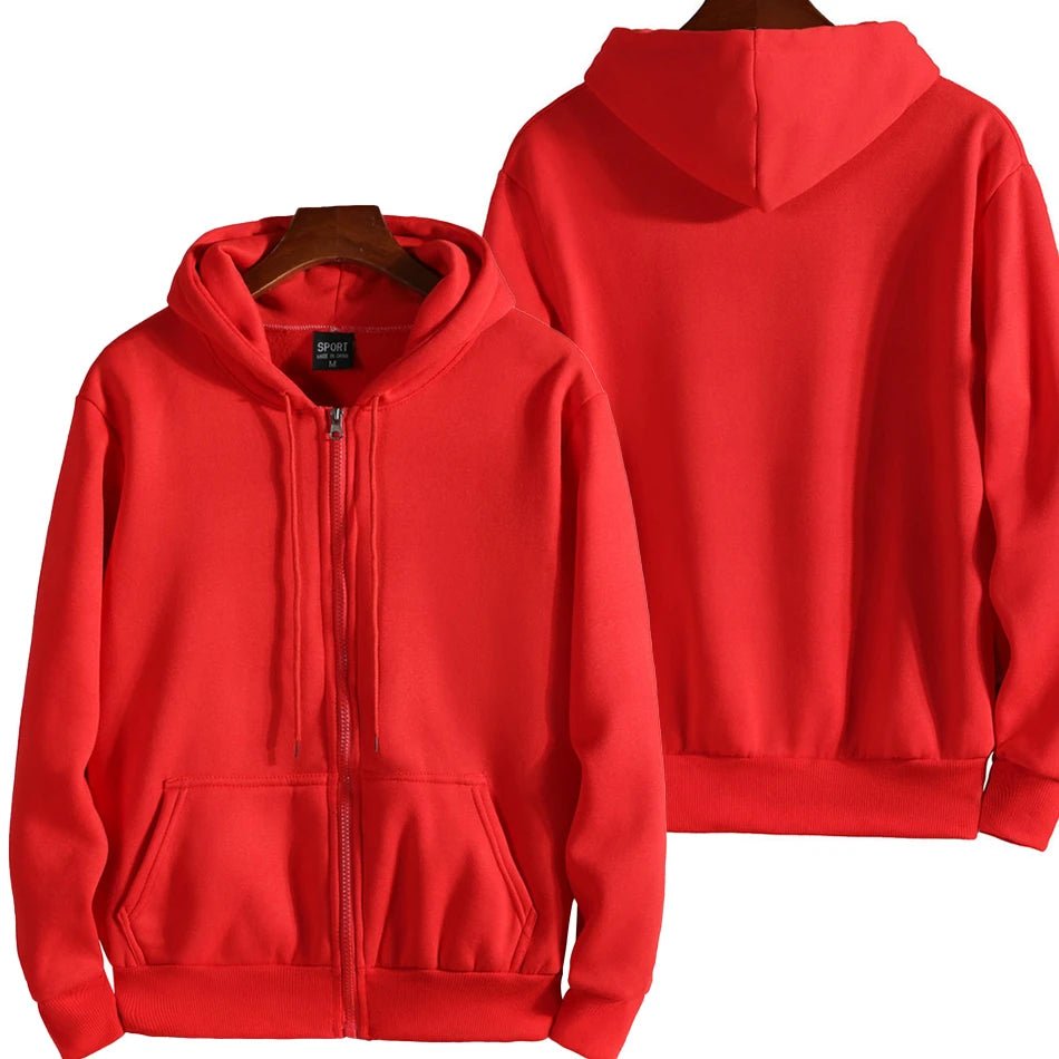 2025 New Fashion Zipper Hoodies Women/Men Fashion Long Sleeve Hooded Sweatshirt Casual Autumn Winter Sportwear Solid Clothes - PratSN