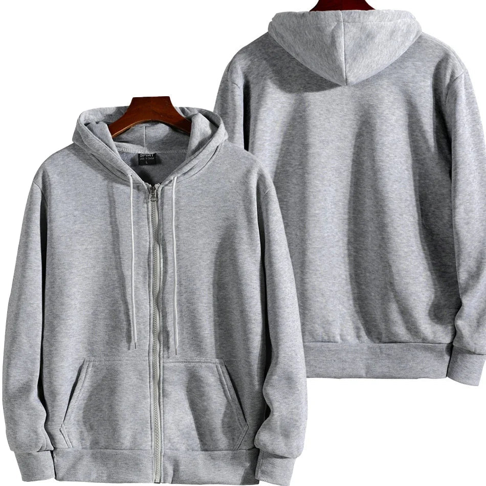 2025 New Fashion Zipper Hoodies Women/Men Fashion Long Sleeve Hooded Sweatshirt Casual Autumn Winter Sportwear Solid Clothes - PratSN