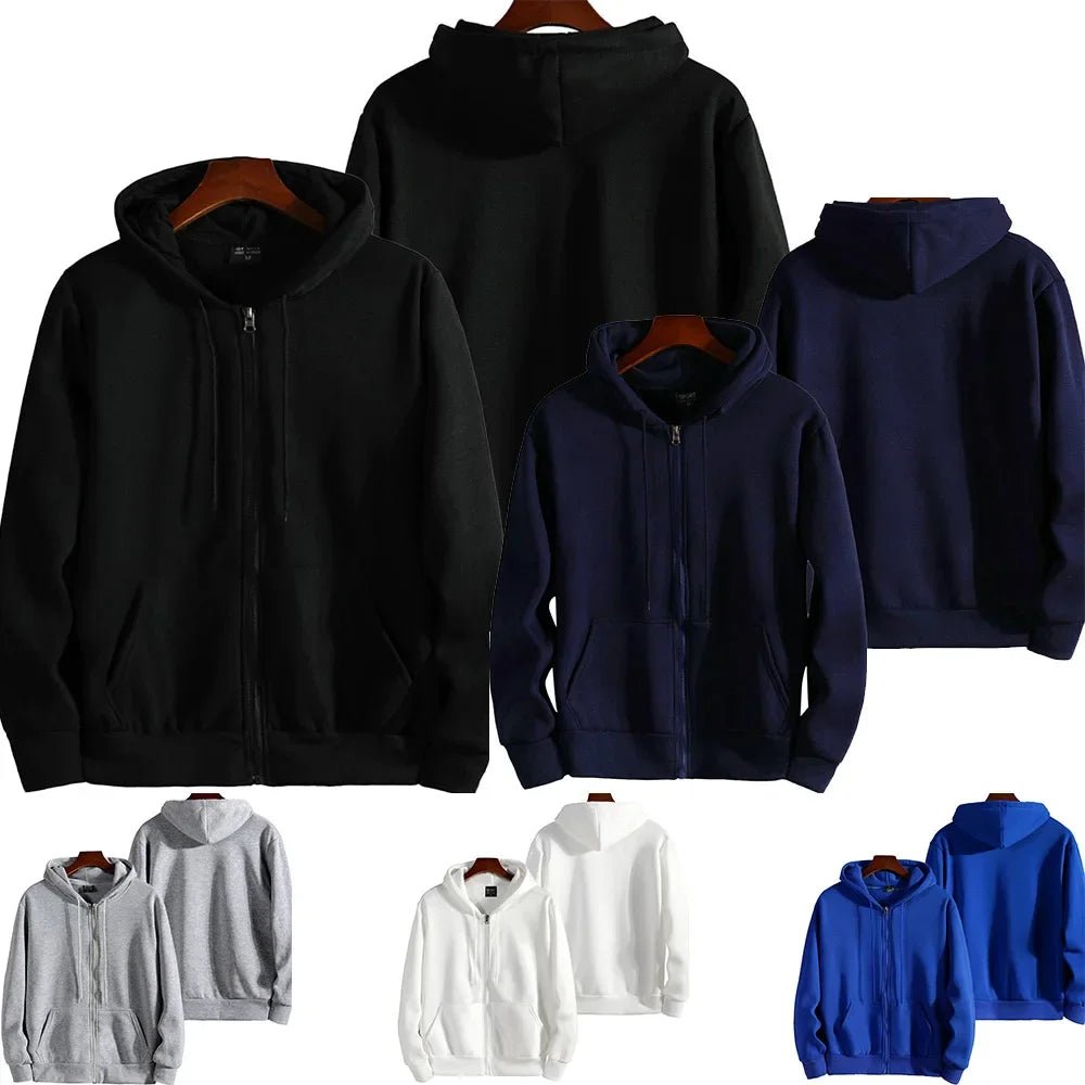 2025 New Fashion Zipper Hoodies Women/Men Fashion Long Sleeve Hooded Sweatshirt Casual Autumn Winter Sportwear Solid Clothes - PratSN
