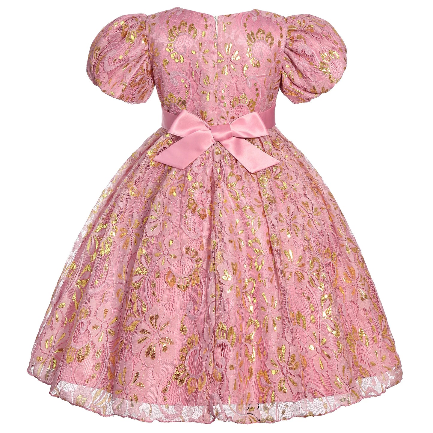 2025 New holiday party children's dress Children's puffy sleeve dress bow princess dress sold well - PratSN