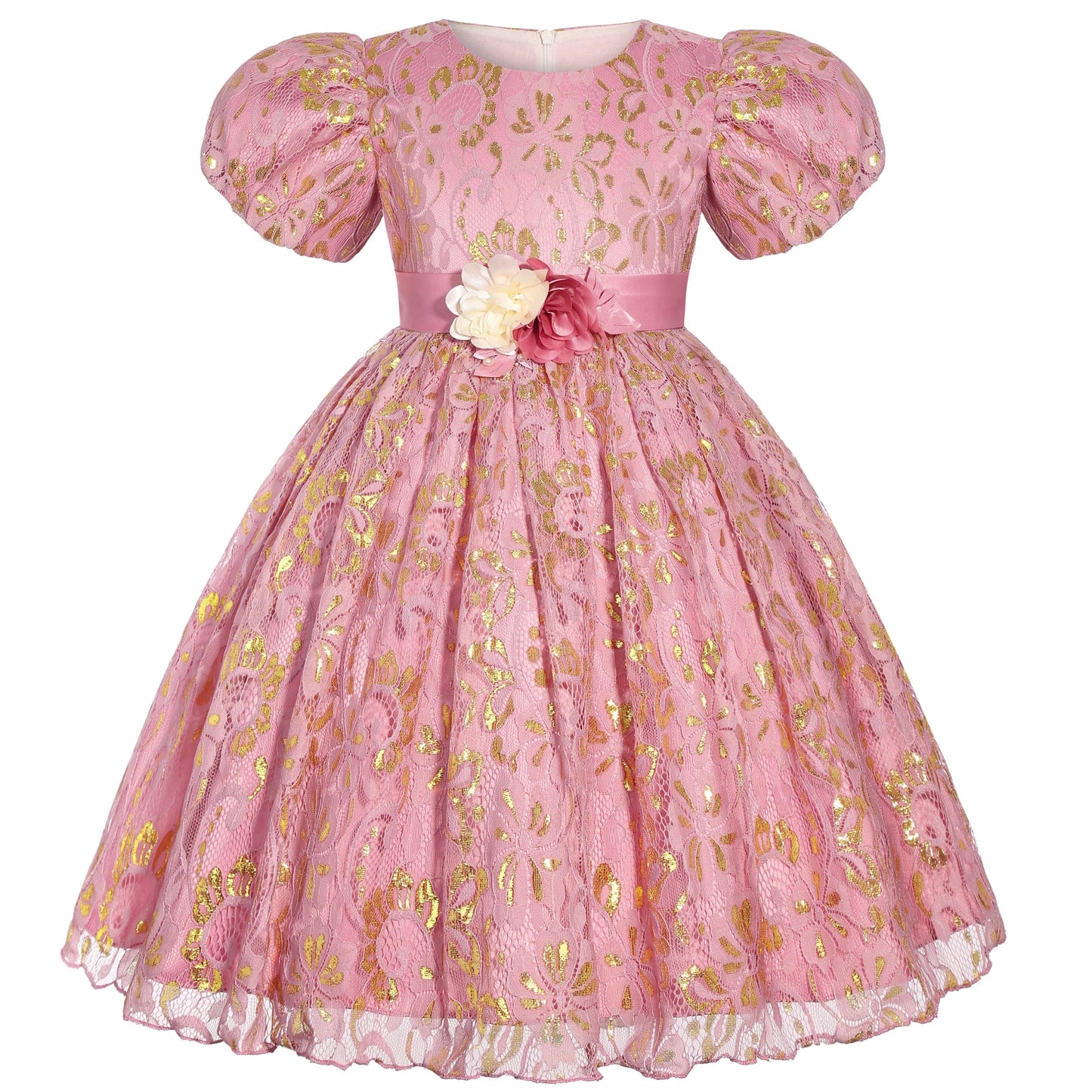 2025 New holiday party children's dress Children's puffy sleeve dress bow princess dress sold well - PratSN