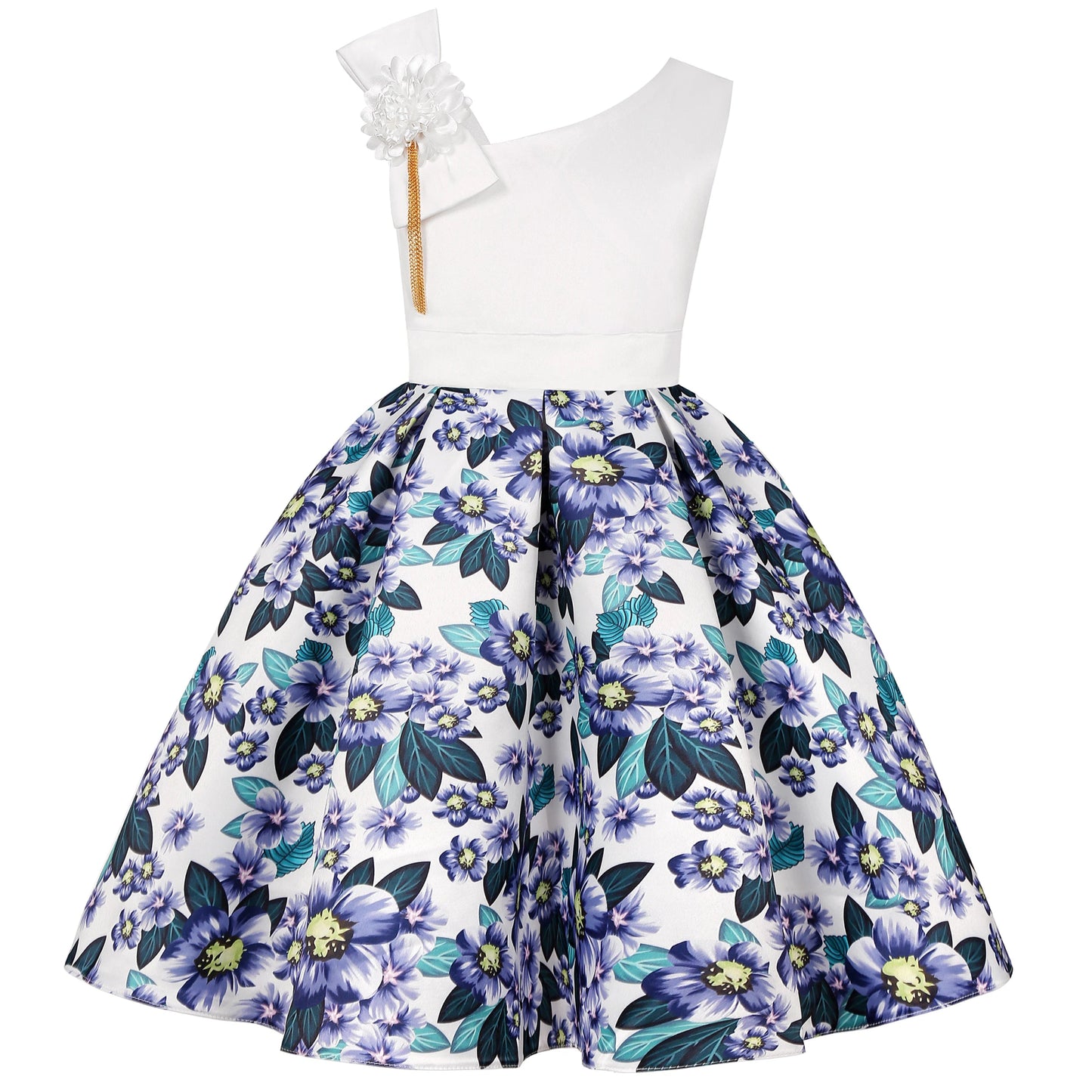 2025 New holiday party children's dress Children's puffy sleeve dress bow princess dress sold well - PratSN