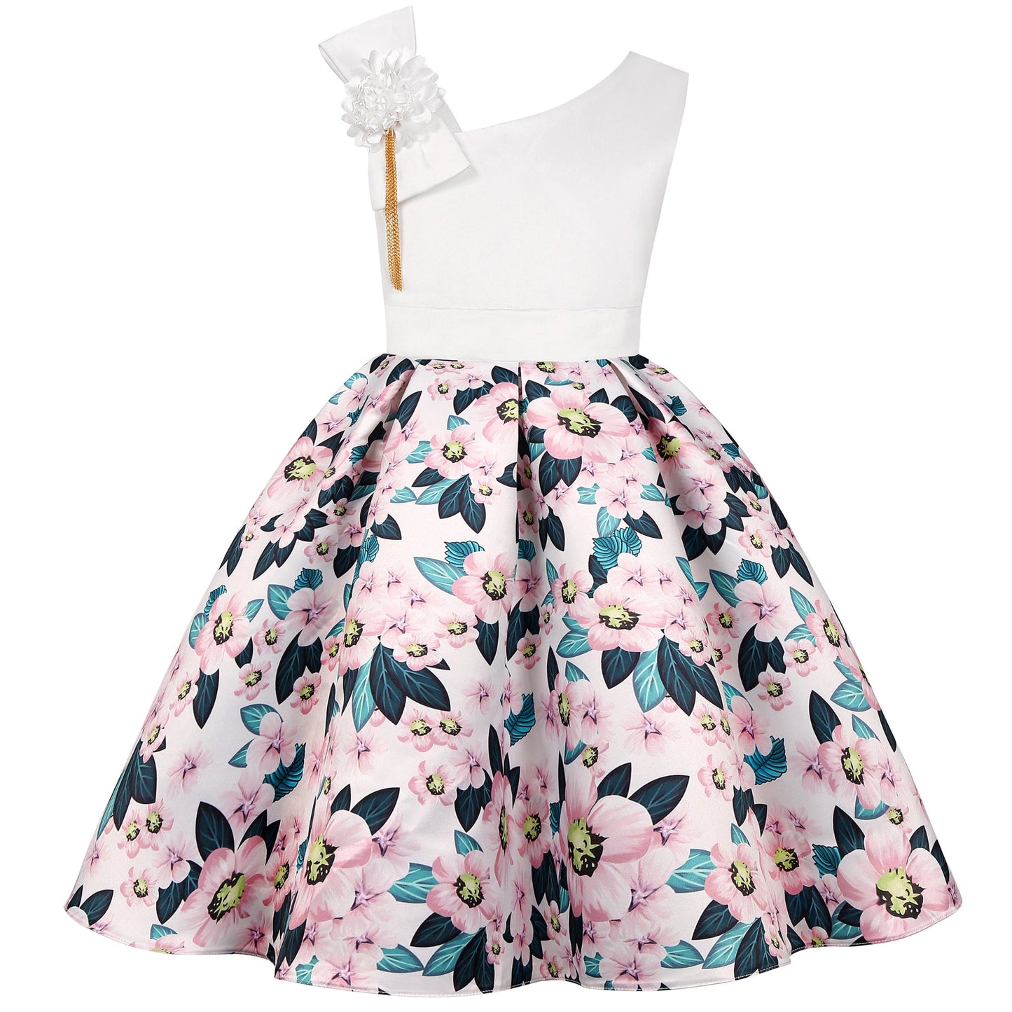 2025 New holiday party children's dress Children's puffy sleeve dress bow princess dress sold well - PratSN