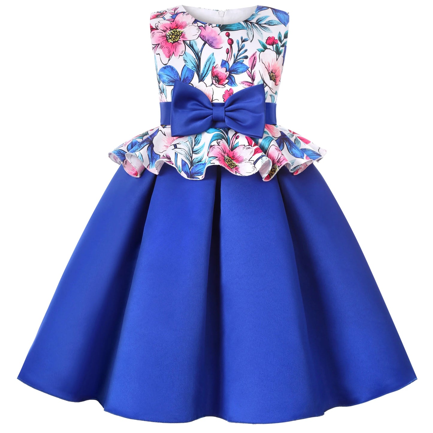 2025 New holiday party children's dress Children's puffy sleeve dress bow princess dress sold well - PratSN