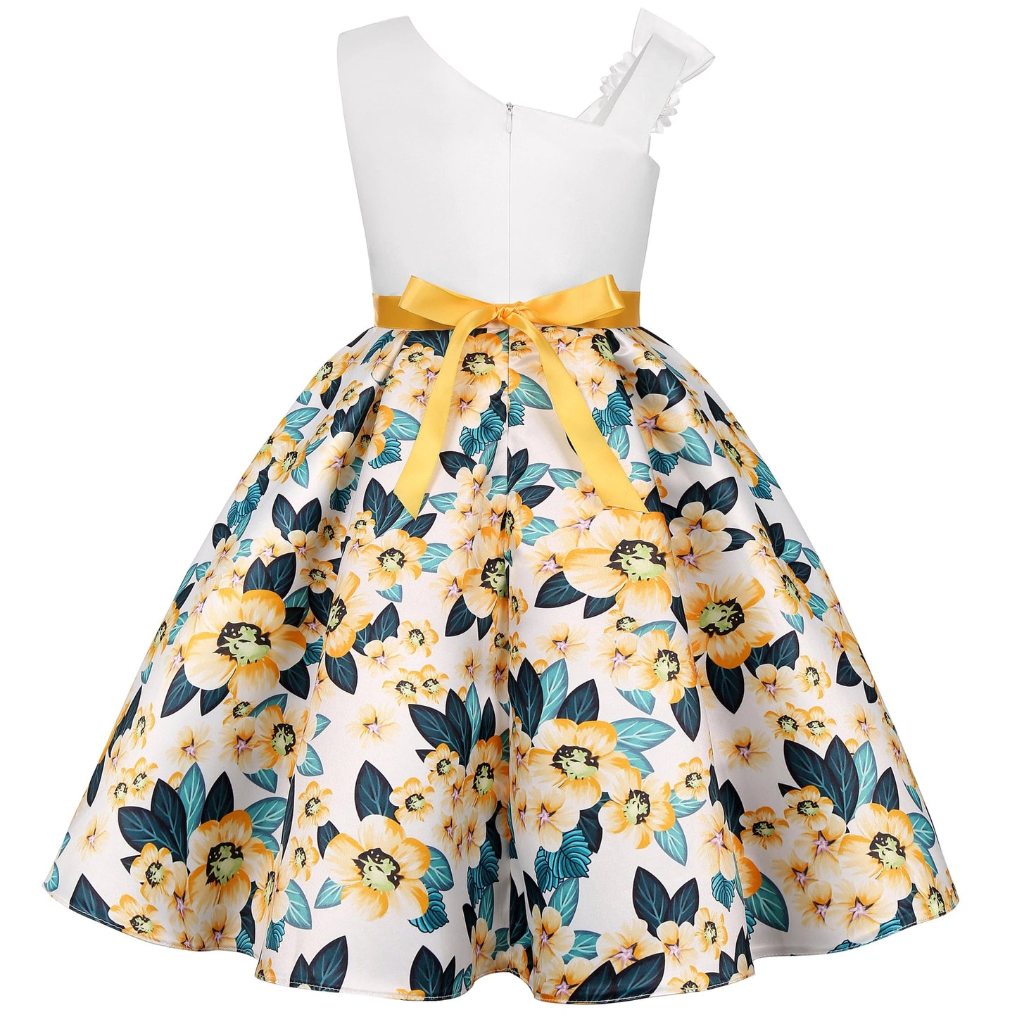 2025 New holiday party children's dress Children's puffy sleeve dress bow princess dress sold well - PratSN
