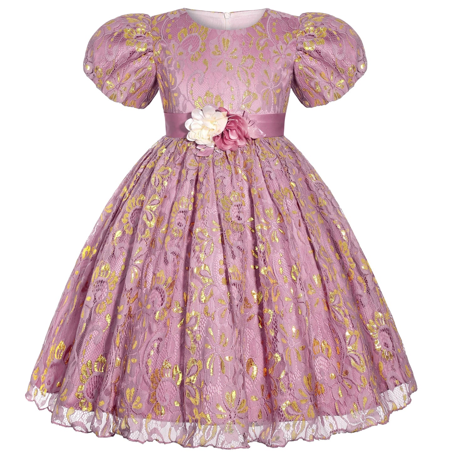 2025 New holiday party children's dress Children's puffy sleeve dress bow princess dress sold well - PratSN