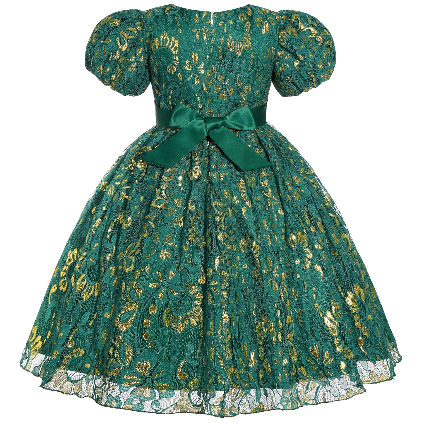 2025 New holiday party children's dress Children's puffy sleeve dress bow princess dress sold well - PratSN