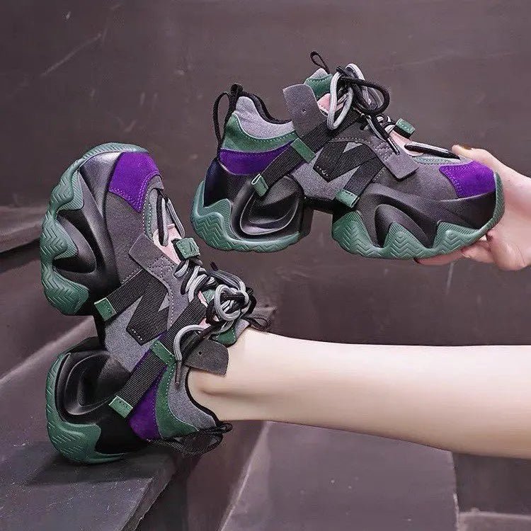 2025 Women's Sneakers New Breathable High Platform Shoes Woman Ladies Vulcanize Casual Chunky Sneakers 7.5CM - PratSN
